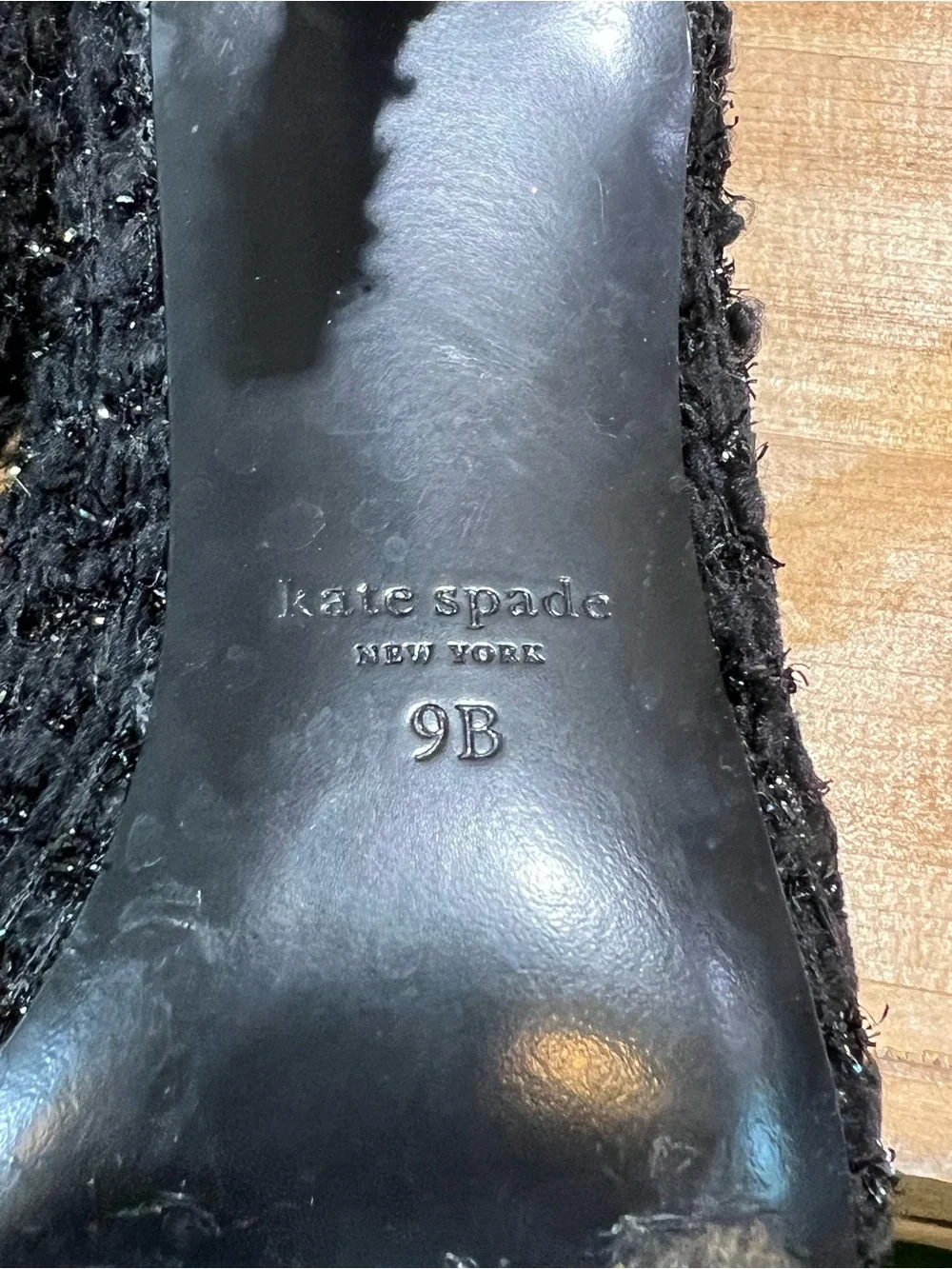 Kate Spade New York Marabou Black Tweed Feather Pom Pom Pumps Heels Size 9